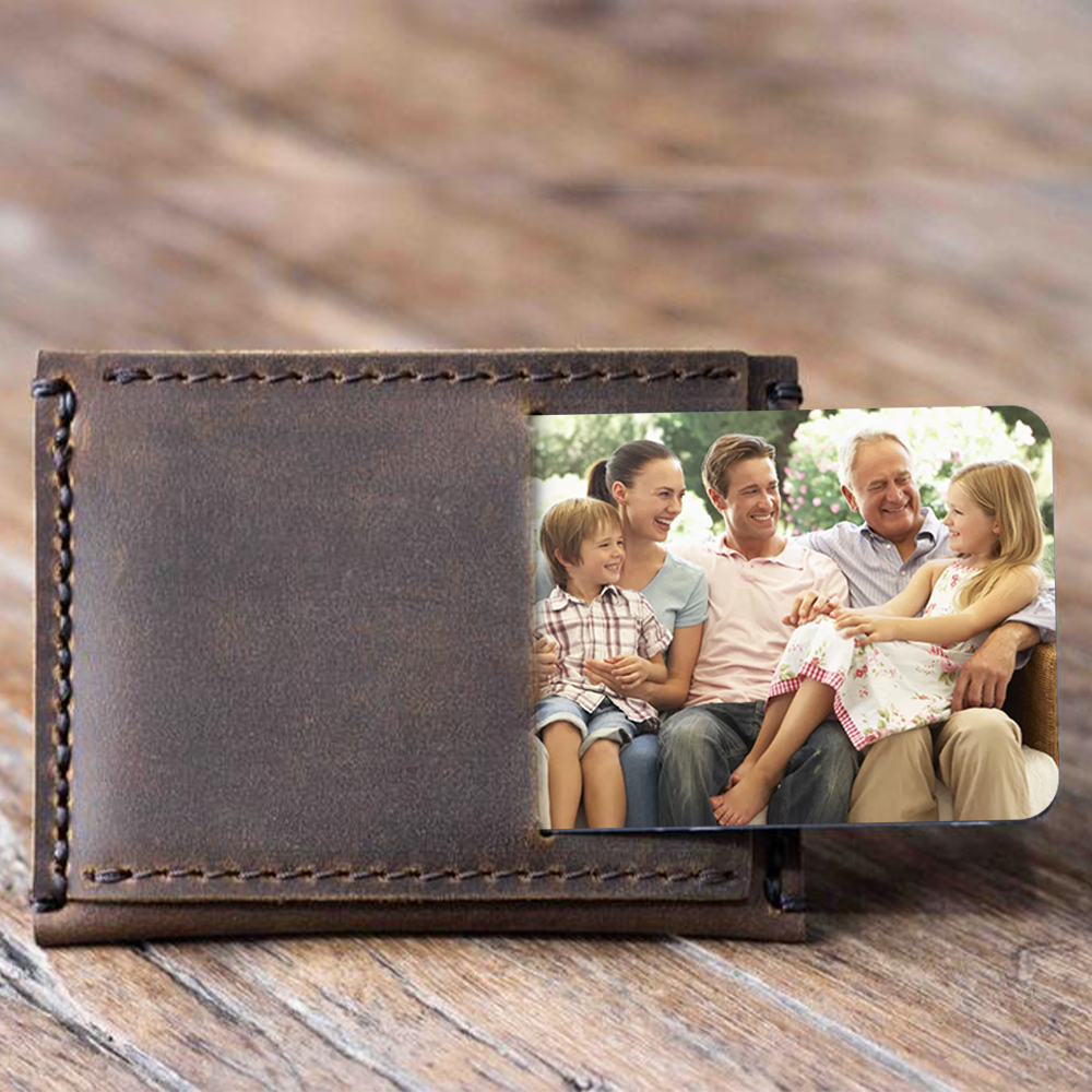 Custom Engraved Photo Wallet Card Ticket Creative Gifts for Family - soufeelus