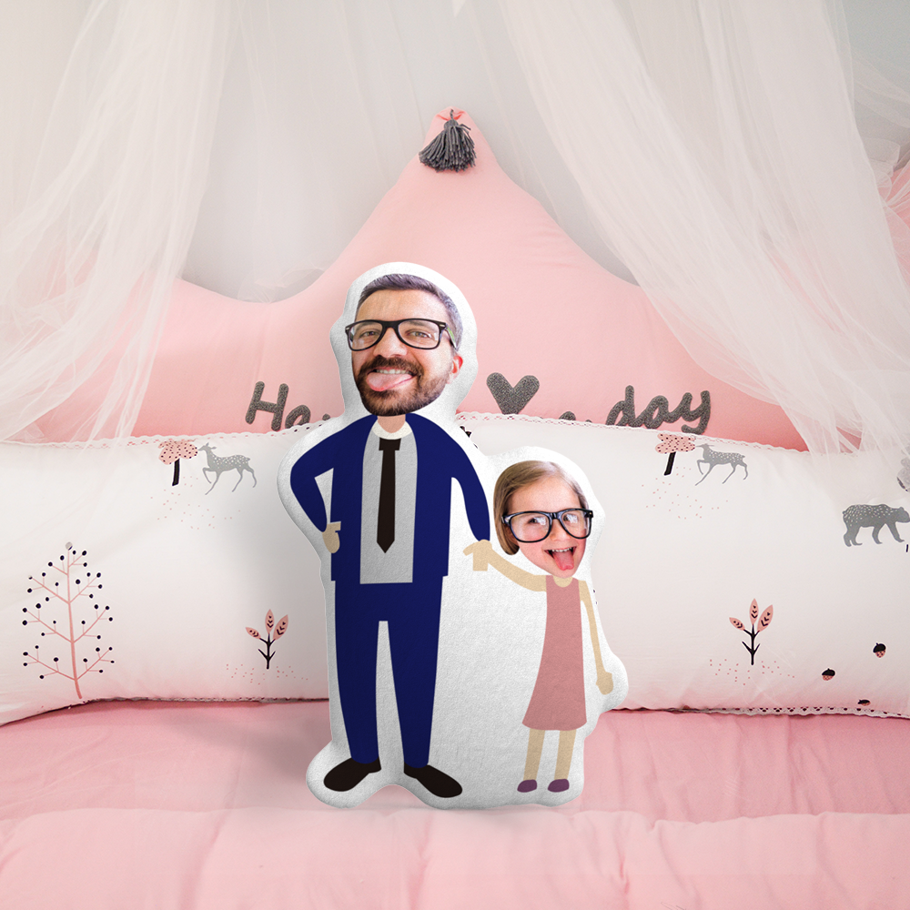 Custom Photo Pillow Father and Daughter Perfect Gift for Father's Day - soufeelus