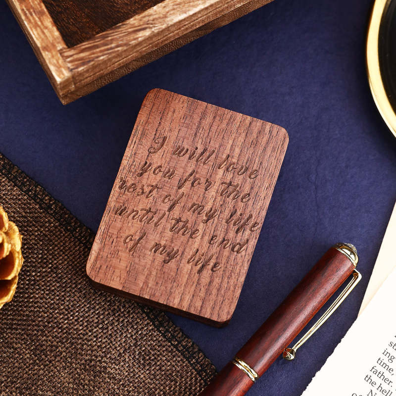 Custom Ring Box Thin Rotating Engagement Ring Box Personalize Wooden Ring Box Anniversary Gift (Box Only, Ring Not Included)