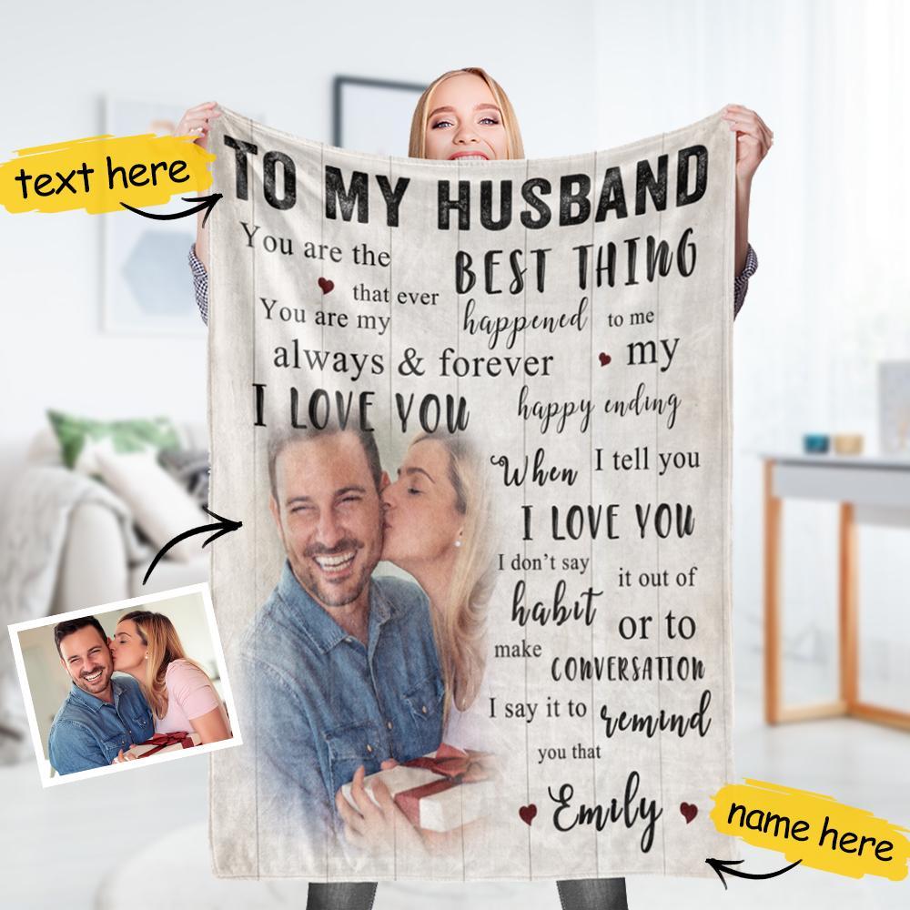 Anniversary Gift Custom Photo Blanket Painting With Couple Name Gift For Him