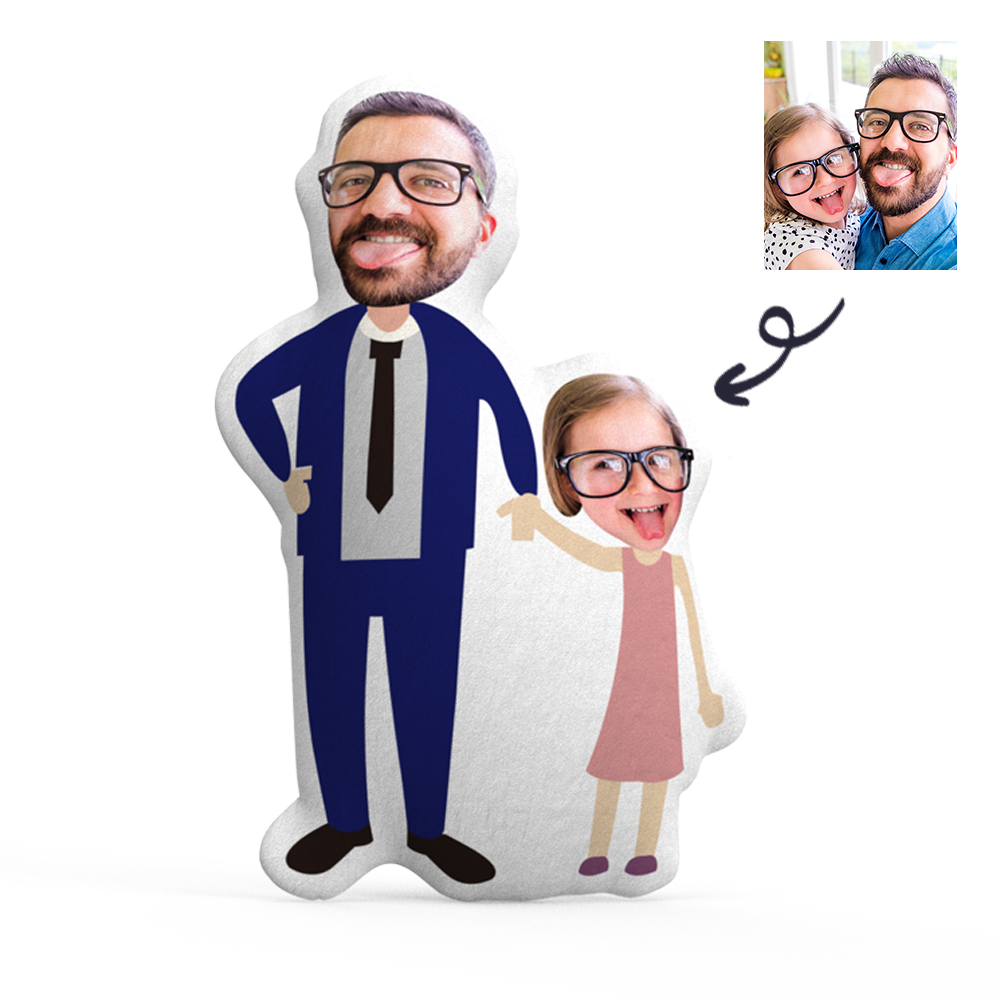 Custom Photo Pillow Father and Daughter Perfect  Gift for Father's Day - soufeelus