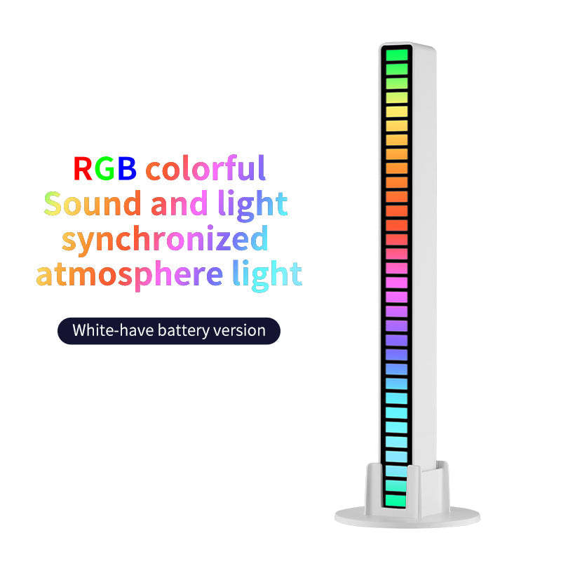 RGB Rechargeable Sound Control Light Colorful LED Ambient Light for Car Gaming Room -
