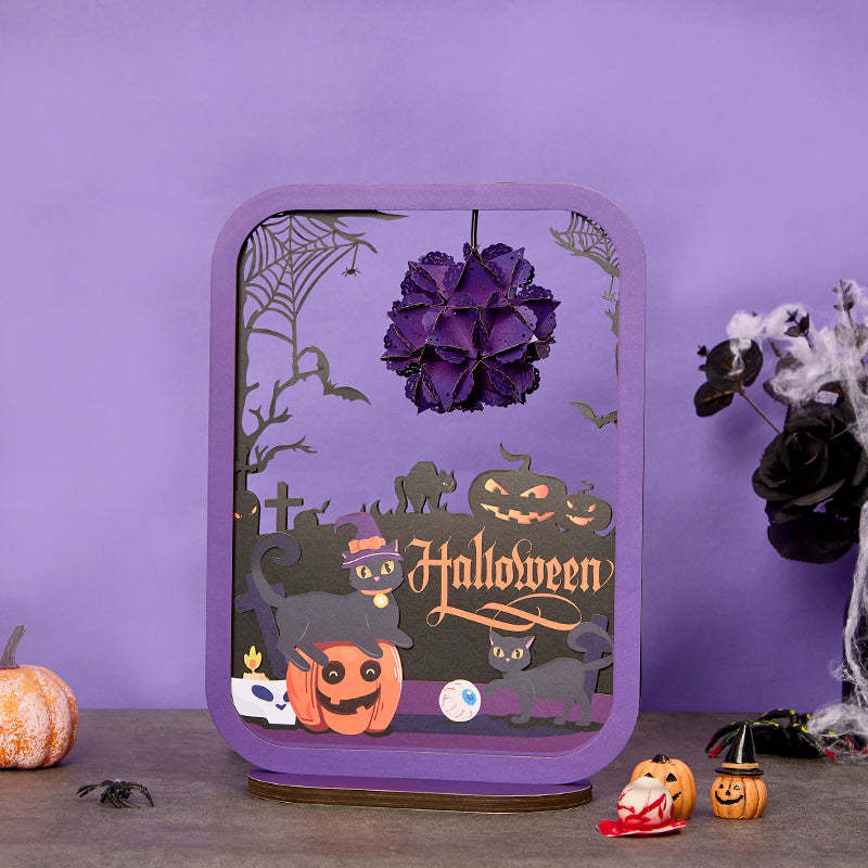 3D Paper Sculpture Night Light Fall Halloween Gifts for Kids and Adults Great Decor Light in Bedroom Living Room - soufeelus