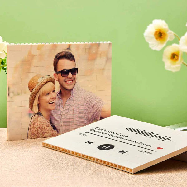 Personalised Photo Building Brick Custom Block Square Shape For Couple