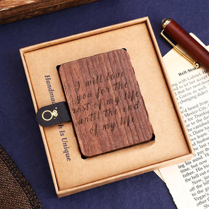 Custom Ring Box Thin Rotating Engagement Ring Box Personalize Wooden Ring Box Anniversary Gift (Box Only, Ring Not Included)