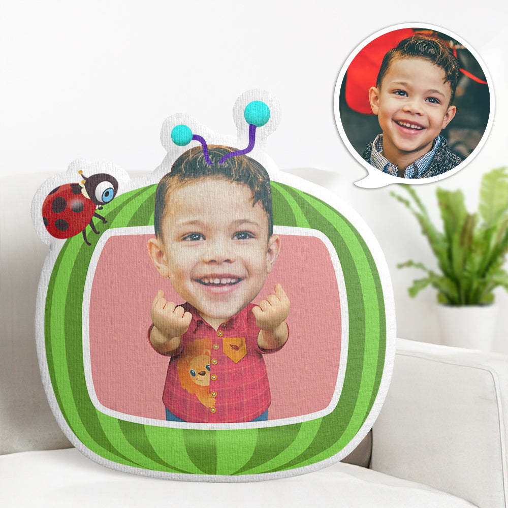 Custom Cocomelon Minime Throw Pillow Personalized Minime Throw Pillow Little Boy in Pink - soufeelus