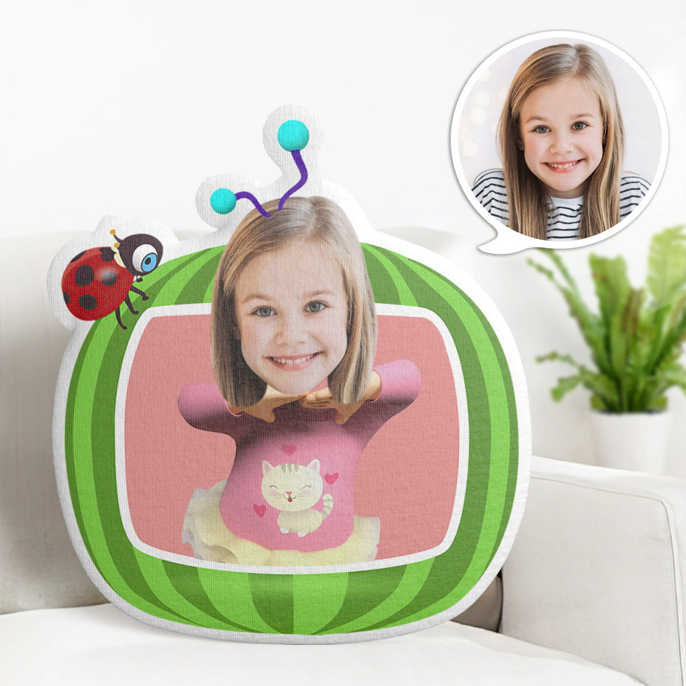 Custom Cocomelon Minime Throw Pillow Little Girl in Pink Minime Throw Pillow Gifts - soufeelus