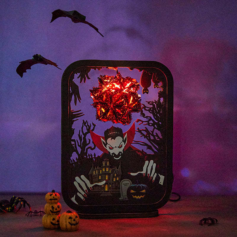 3D Paper Sculpture Night Light Fall Halloween Gifts for Kids and Adults Great Decor Light in Bedroom Living Room - soufeelus