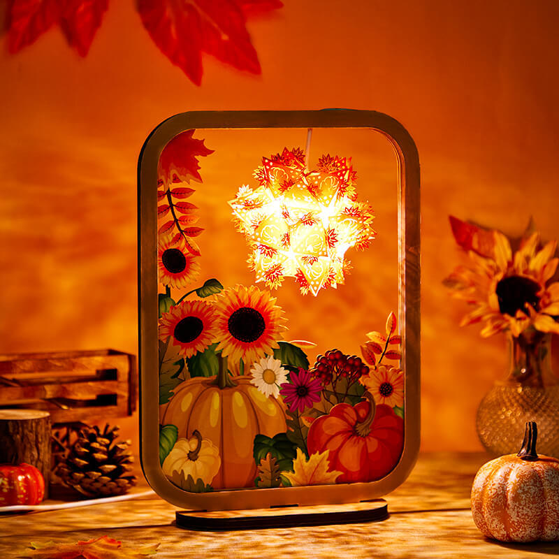 3D Paper Sculpture Night Light Fall Halloween Gifts for Kids and Adults Great Decor Light in Bedroom Living Room - soufeelus