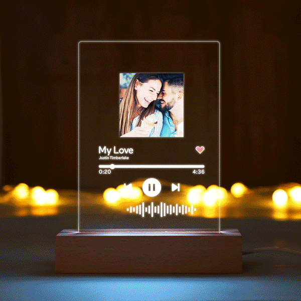 Scannable Custom Spotify Code Acrylic Music Plaque Gifts For Family 4.7in*6.3in (12*16cm)