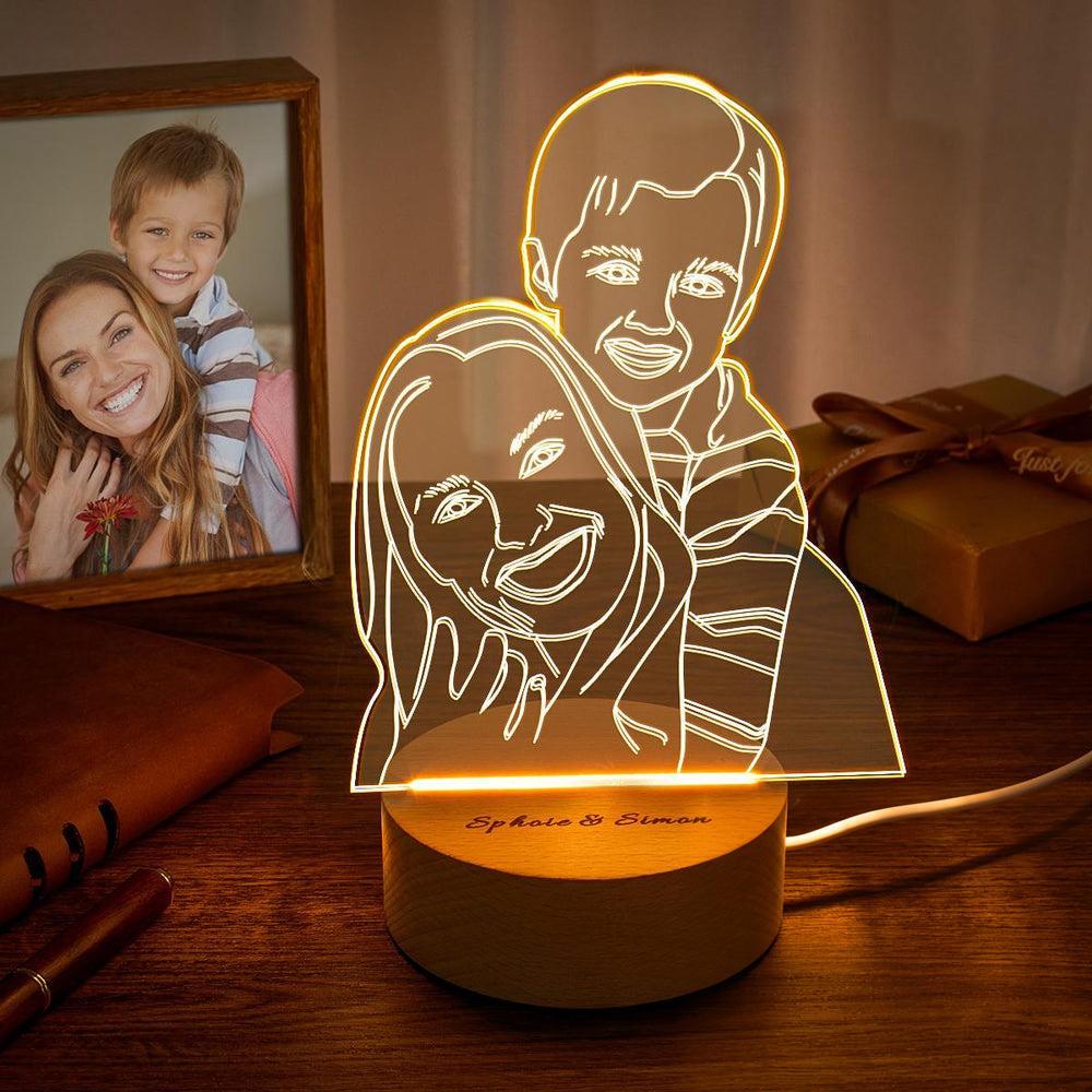 Custom 3D Photo Lamp Led for Bedroom Personalized Night Light Gift for Mom