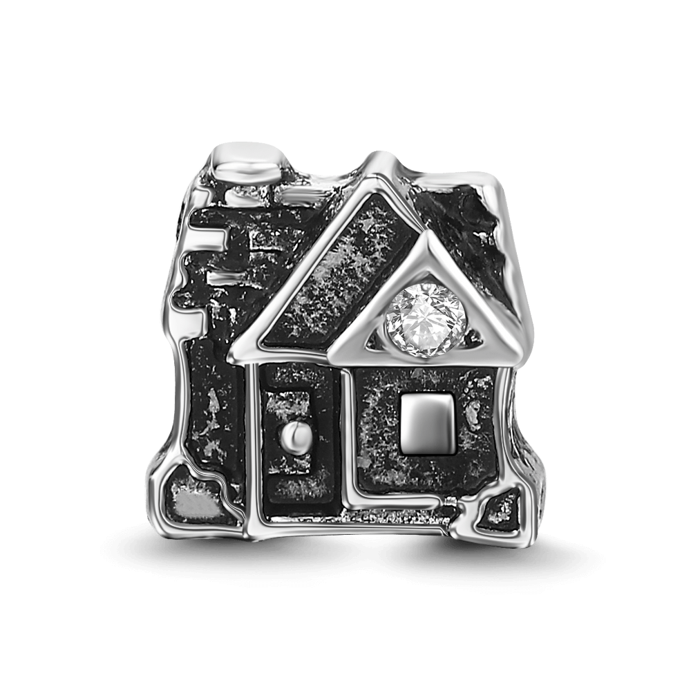 Silver House Locket Charm - soufeelus