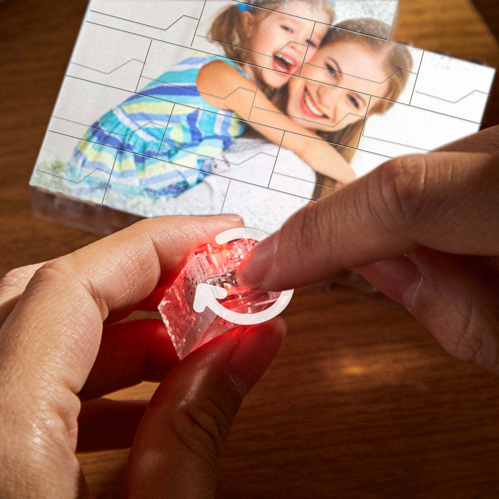 Custom Photo LED Light Building Brick Multicolor Light Up Building Bricks Gift For Mom - soufeelus