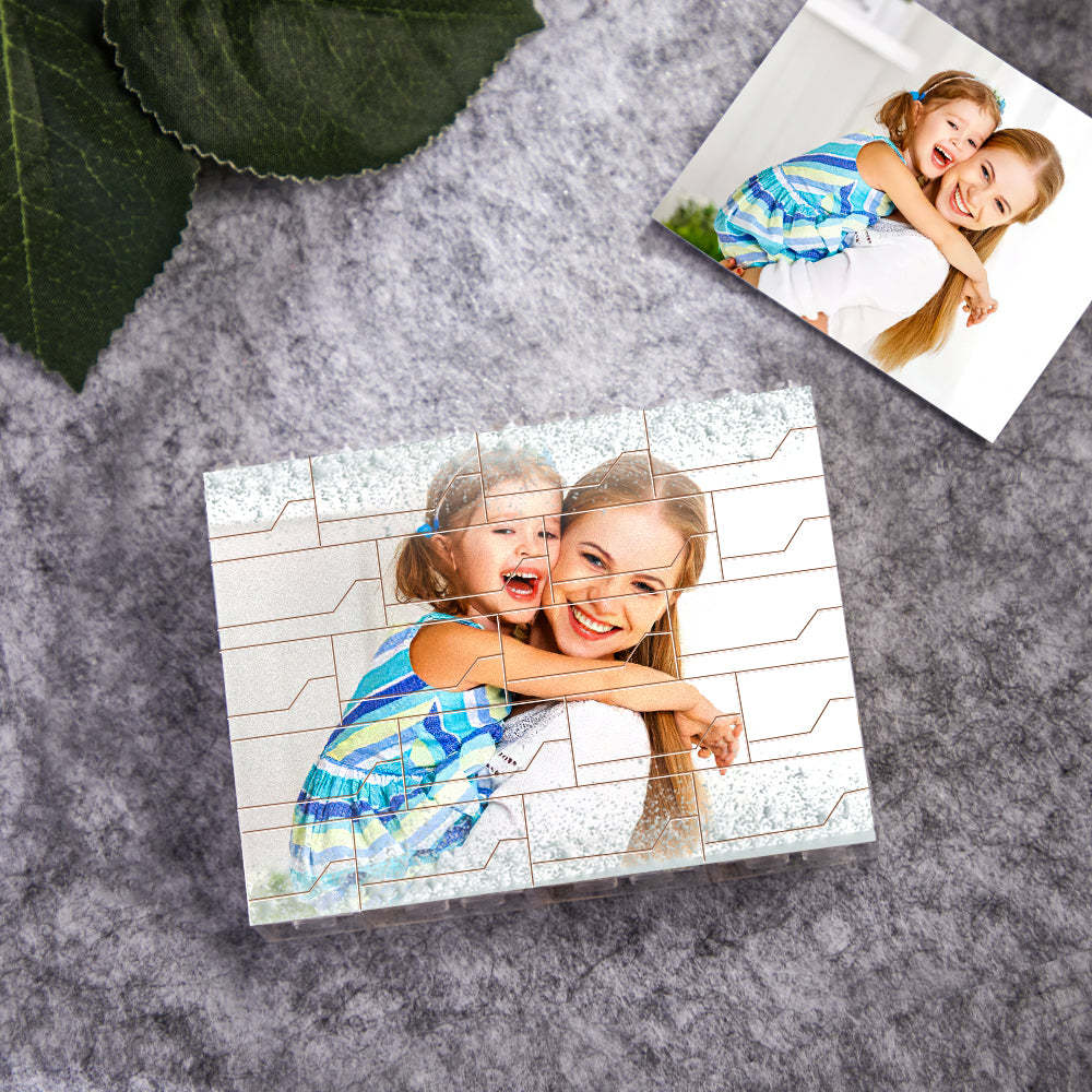 Custom Photo LED Light Building Brick Multicolor Light Up Building Bricks Gift For Mom - soufeelus