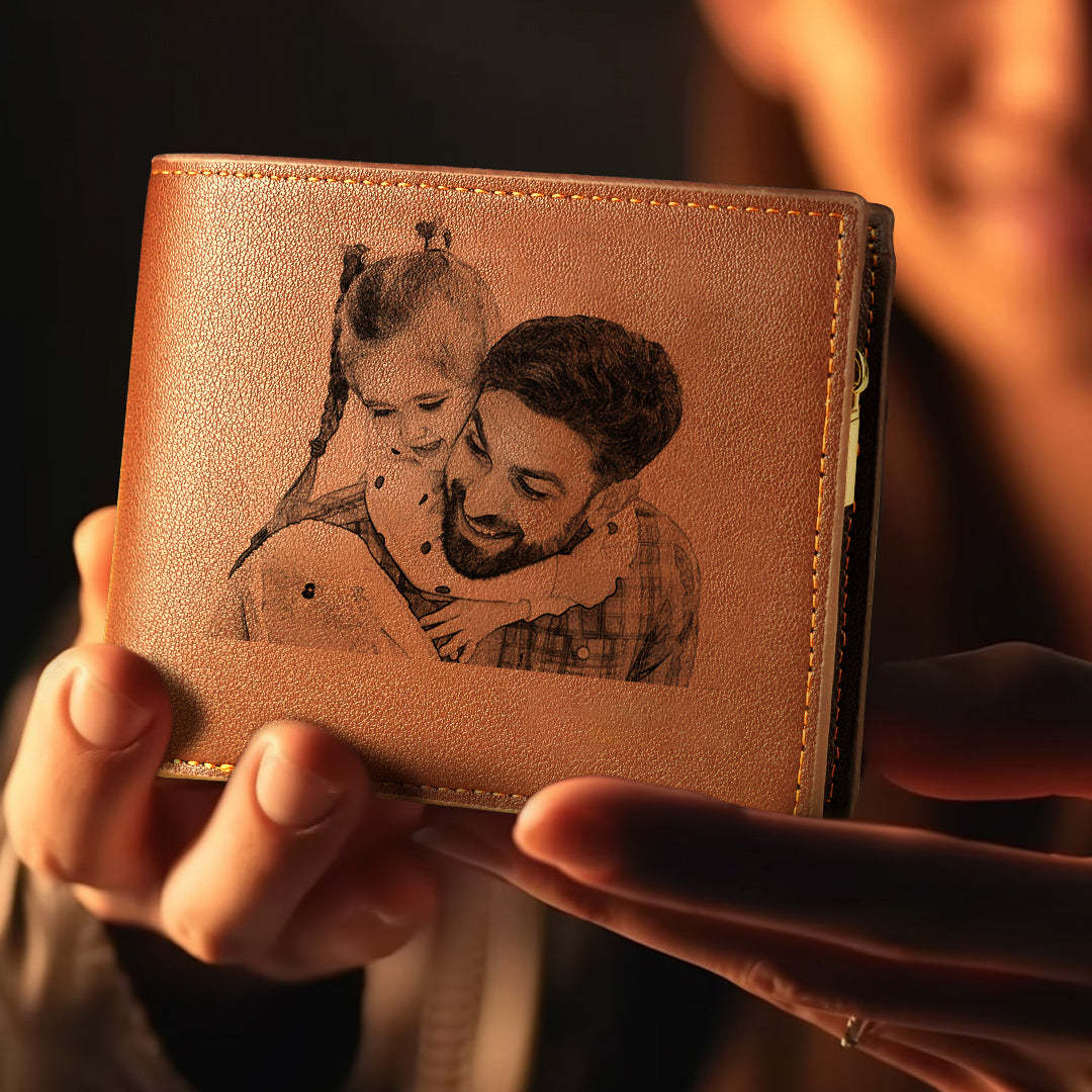 Photo Engraved Wallet Gift for Men