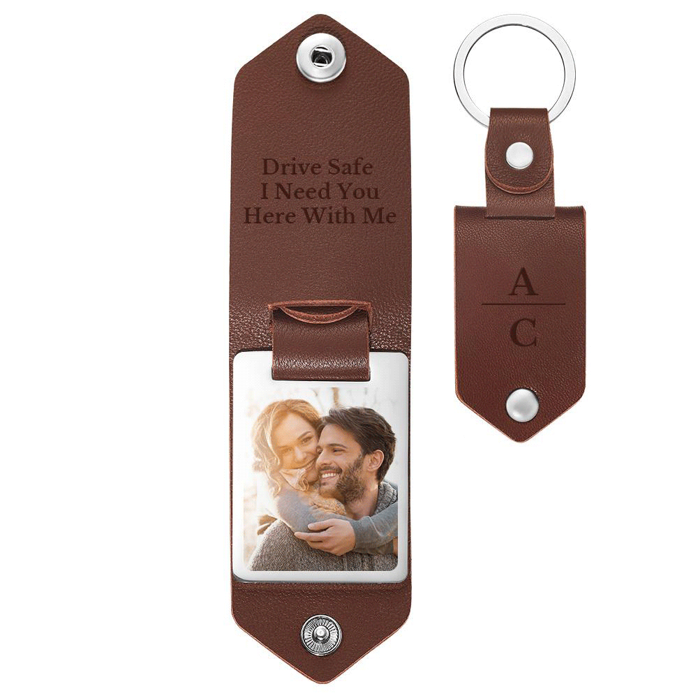 Unique Personalized Husband Boyfriend Anniversary Calendar Date Photo Drive Safe Keychain Engagement Date Calendar Gift