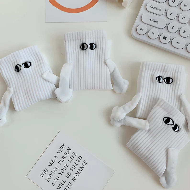 Couple Holding Hands Socks Funny Magnetic Suction Socks Cute Show Off