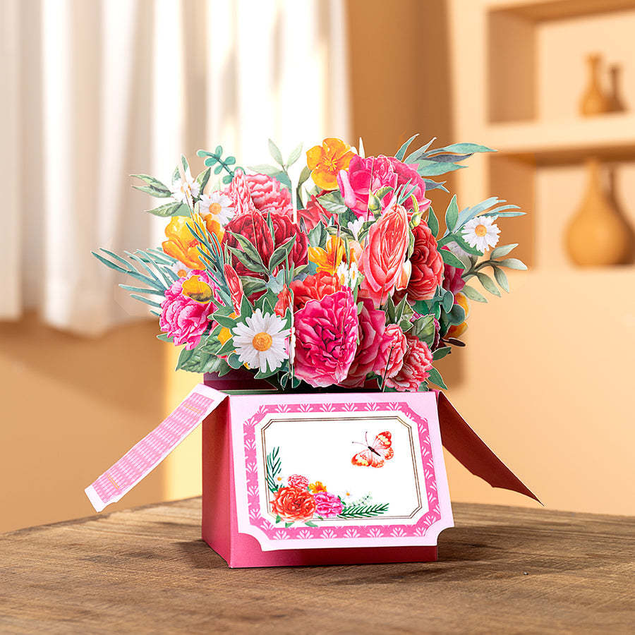 Carnation Cute Pop up Flower Box for Mother's Day -