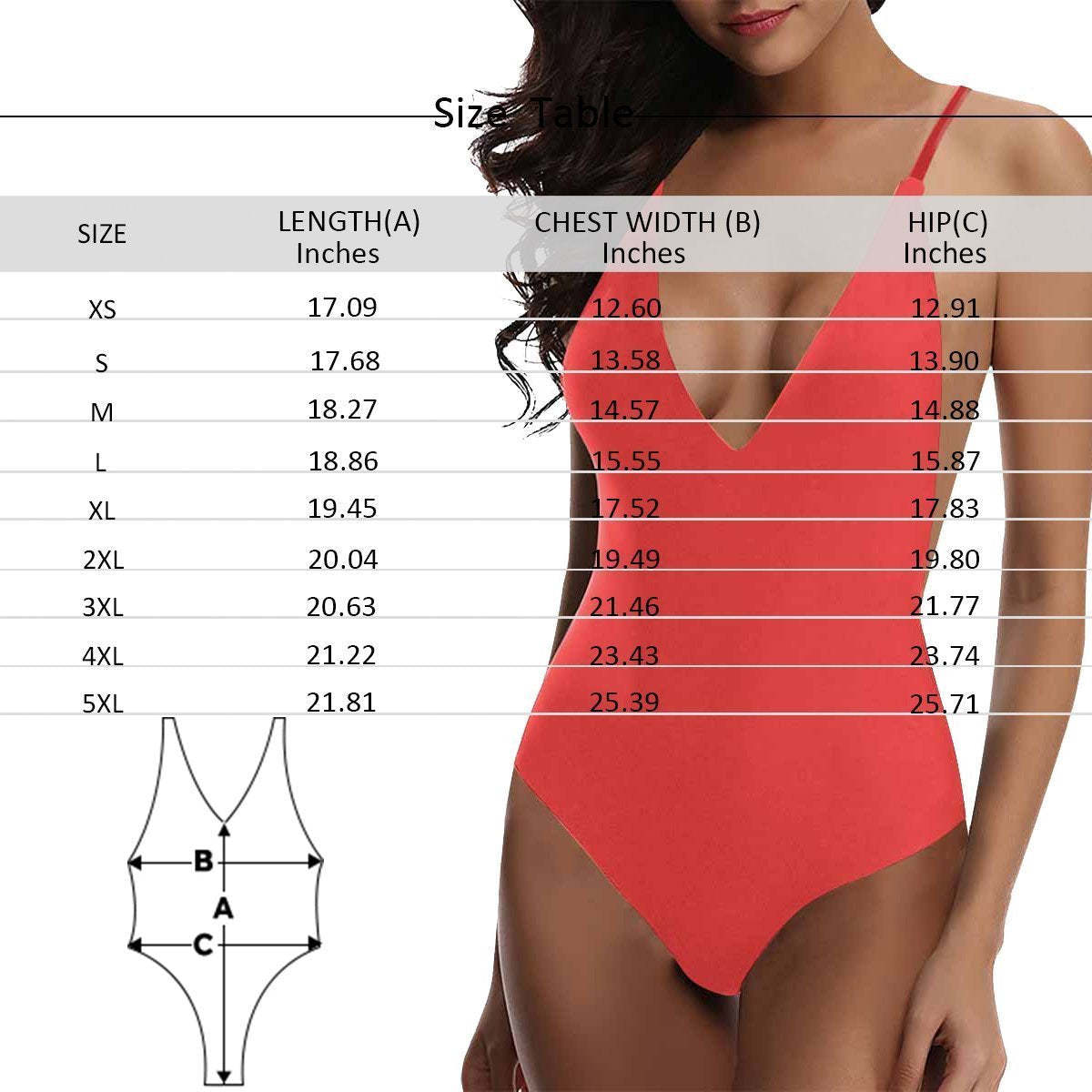 Custom Face V-Neck Bikini Women's Photo One Piece Swimsuit - Mash