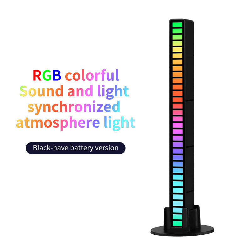 RGB Rechargeable Sound Control Light Colorful LED Ambient Light for Car Gaming Room -