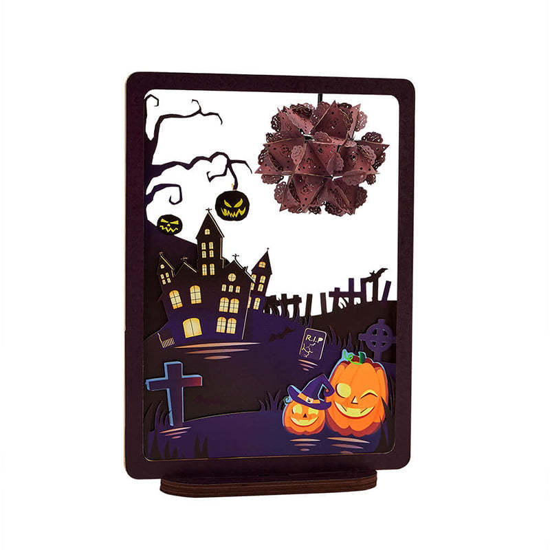 3D Paper Sculpture Night Light Fall Halloween Gifts for Kids and Adults Great Decor Light in Bedroom Living Room - soufeelus