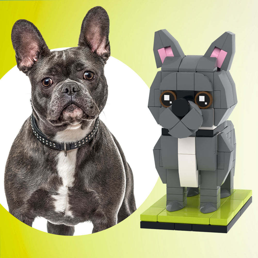 Fully Body Customizable French Bulldog 1 Dog Photo Custom Brick Figures Small Particle Block Brick Me Figures Customized French bulldog Only - soufeelus