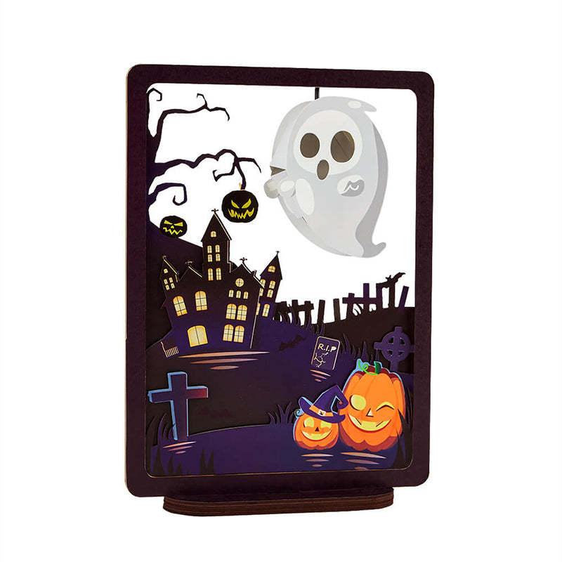 3D Paper Sculpture Night Light Fall Halloween Gifts for Kids and Adults Great Decor Light in Bedroom Living Room - soufeelus