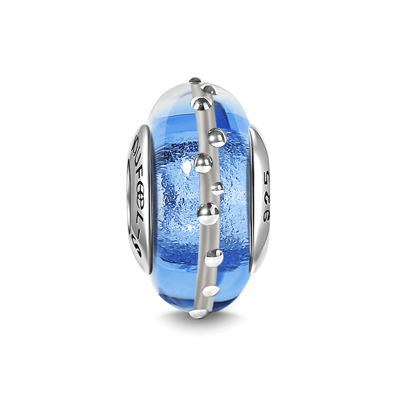 Blue Water Drop Charm Murano Glass - soufeelus