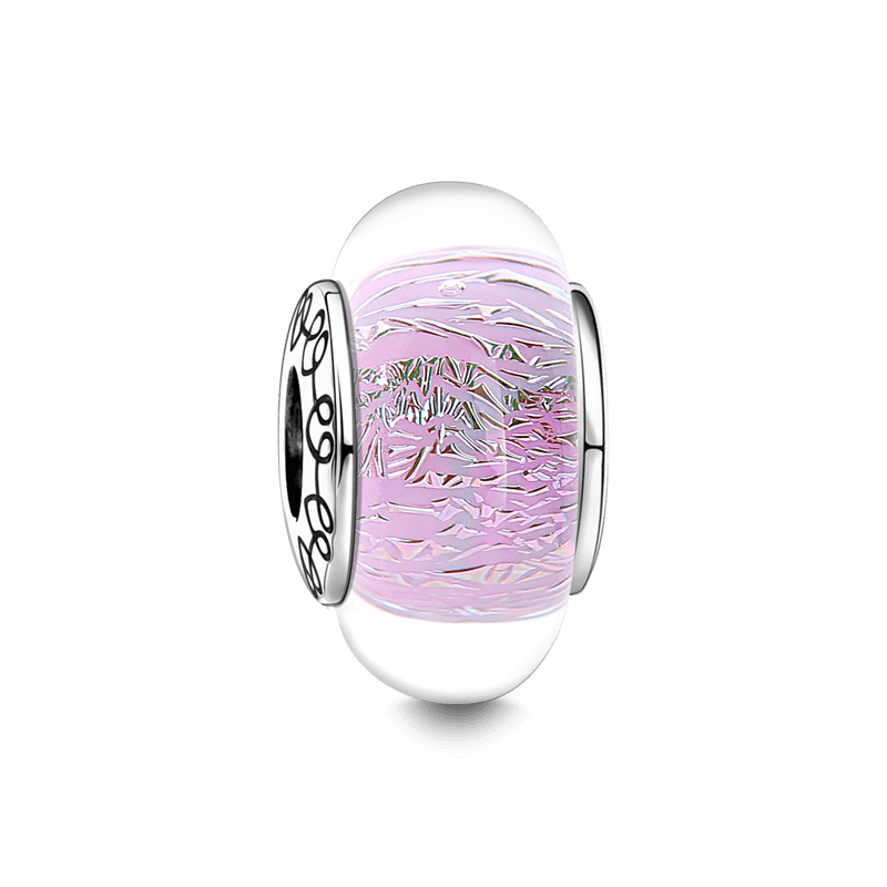 Pink Mood Charm Murano Glass Bead Silver - soufeelus