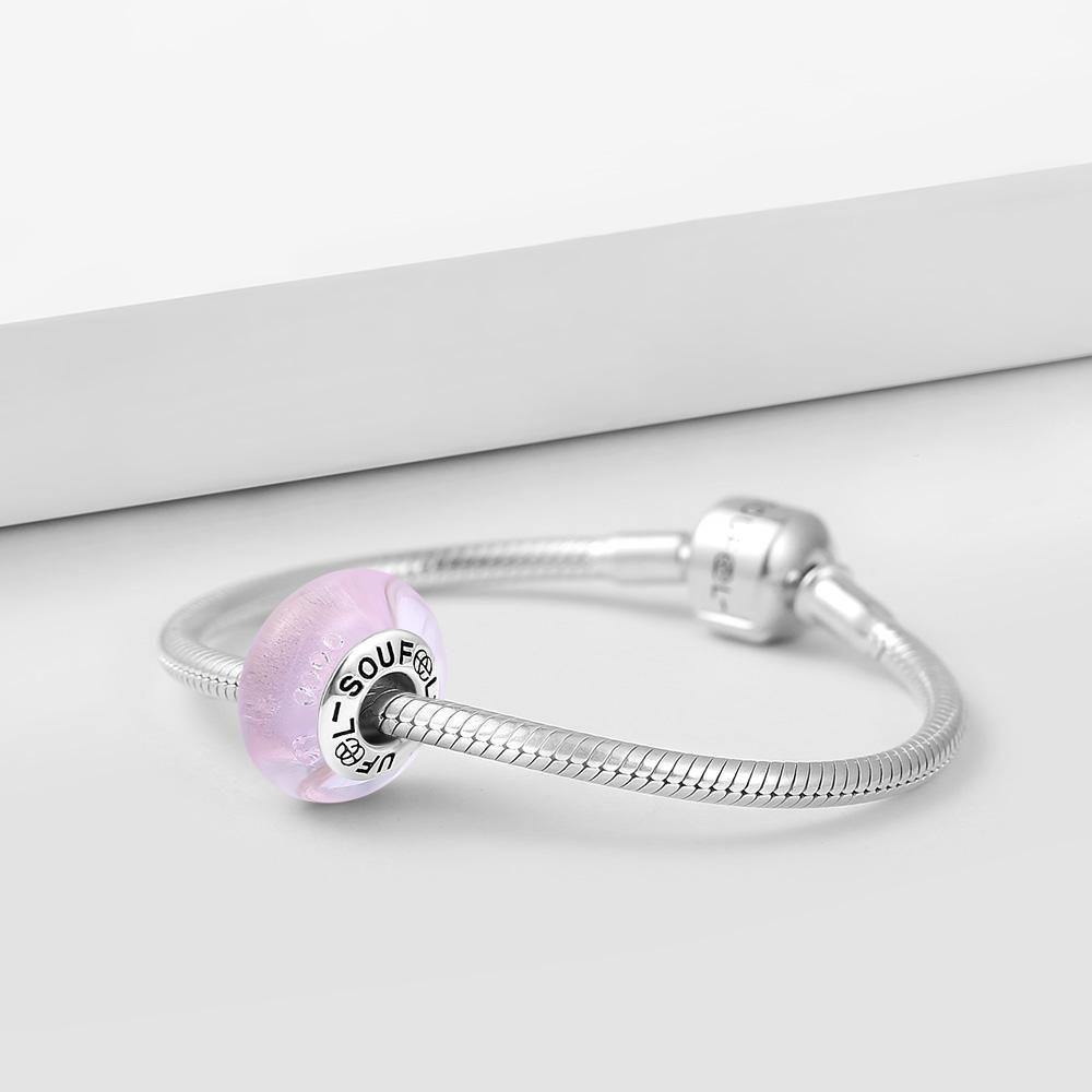 Pink Magic Charm Murano Glass Bead Silver - soufeelus