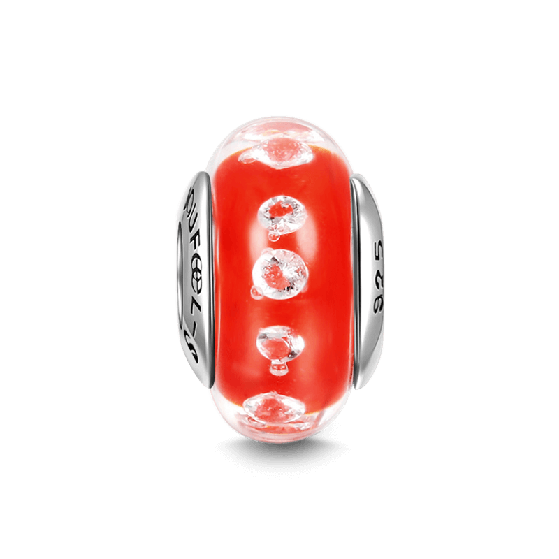 Red Magic Charm Murano Glass Bead Silver - soufeelus