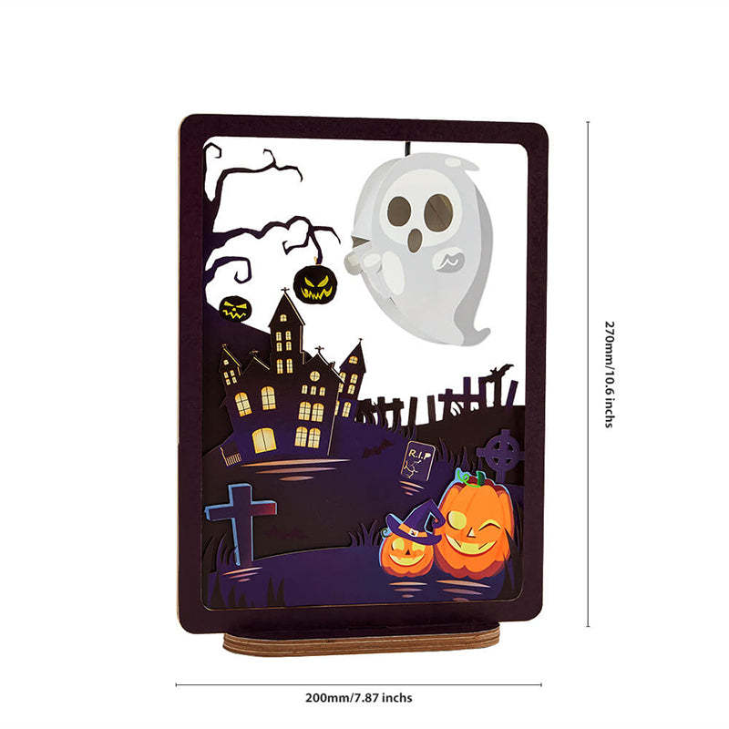 3D Paper Sculpture Night Light Fall Halloween Gifts for Kids and Adults Great Decor Light in Bedroom Living Room - soufeelus