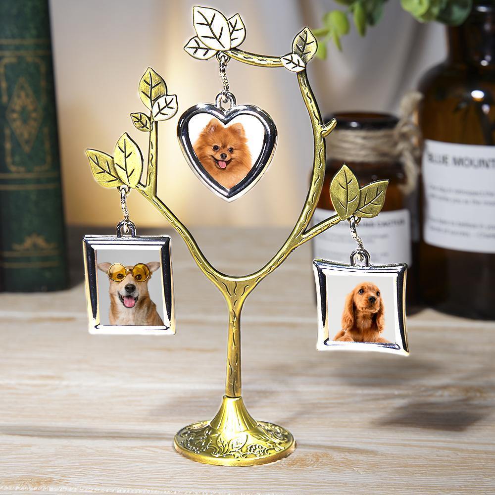 Custom Photo Frame Tree Shape Bronze Metal Creative Home Gifts for Pet - soufeelus