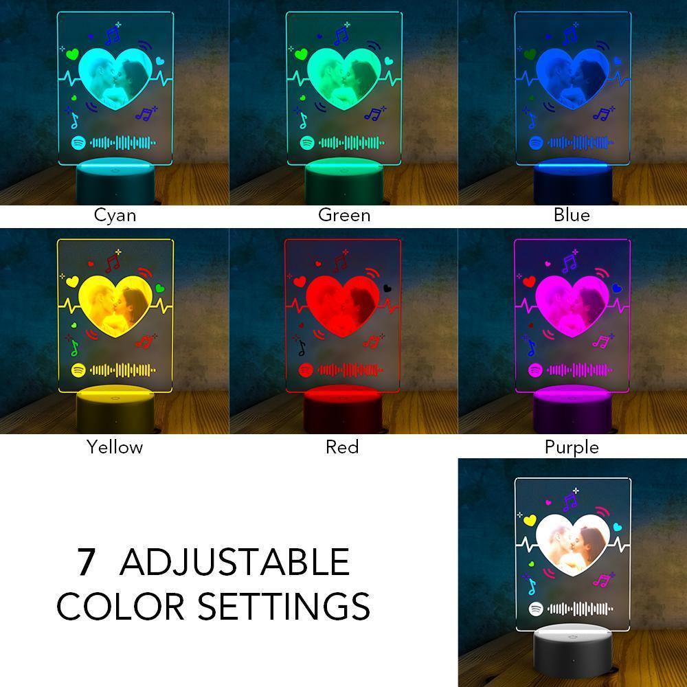 Custom Spotify Acrylic Song Poster Led Light Valentines Day Gift - soufeelus