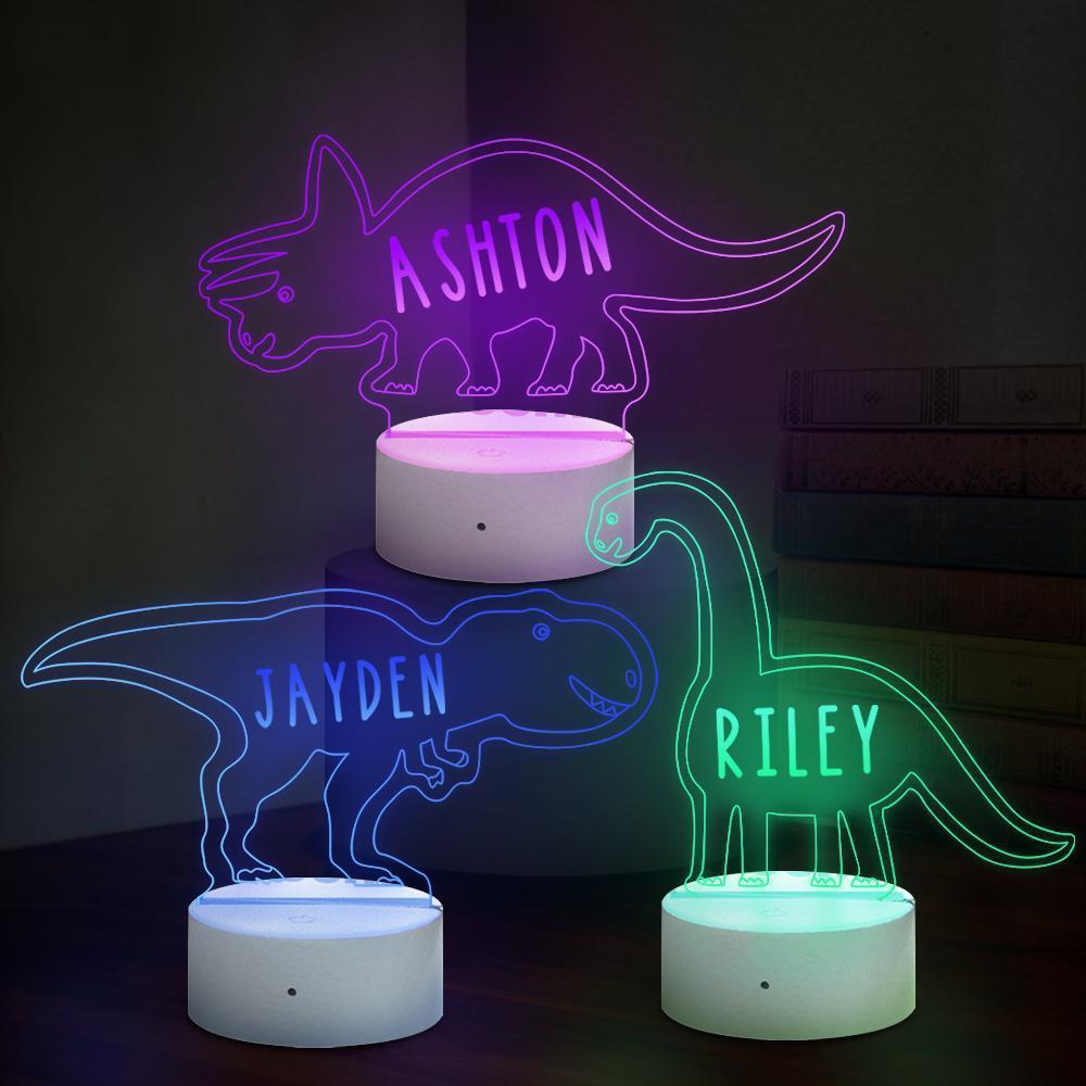 Christmas Gifts Personalized Triceratops Dinosaur Lamp With Custom Name Night Light Kid's Bedroom Decor Children's Night Light