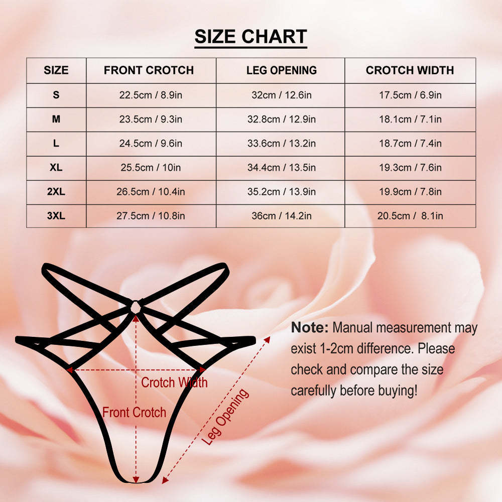 Custom Face Thong Personalized Zipper Photo Women's Funny Thongs - soufeelus
