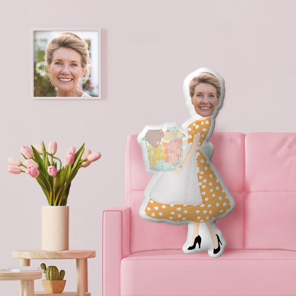 Mother's Day Gifts Custom Face Minime Throw Pillow Custom Personalized Pillow Gifts - 
