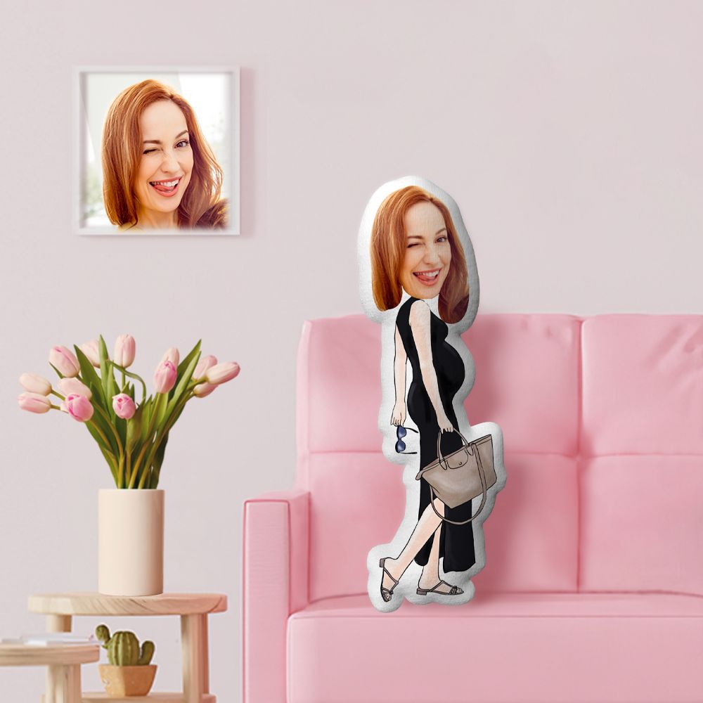 Custom Face Minime Throw Pillow Personalized Minime Throw Pillow Gifts for New Mom - 
