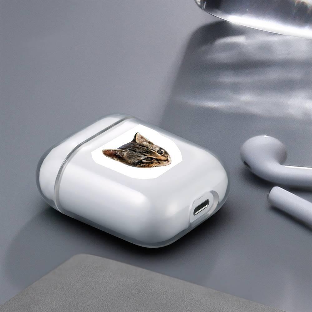 Custom Photo AirPods Case Cute Cat Transparent - Avatar - soufeelus