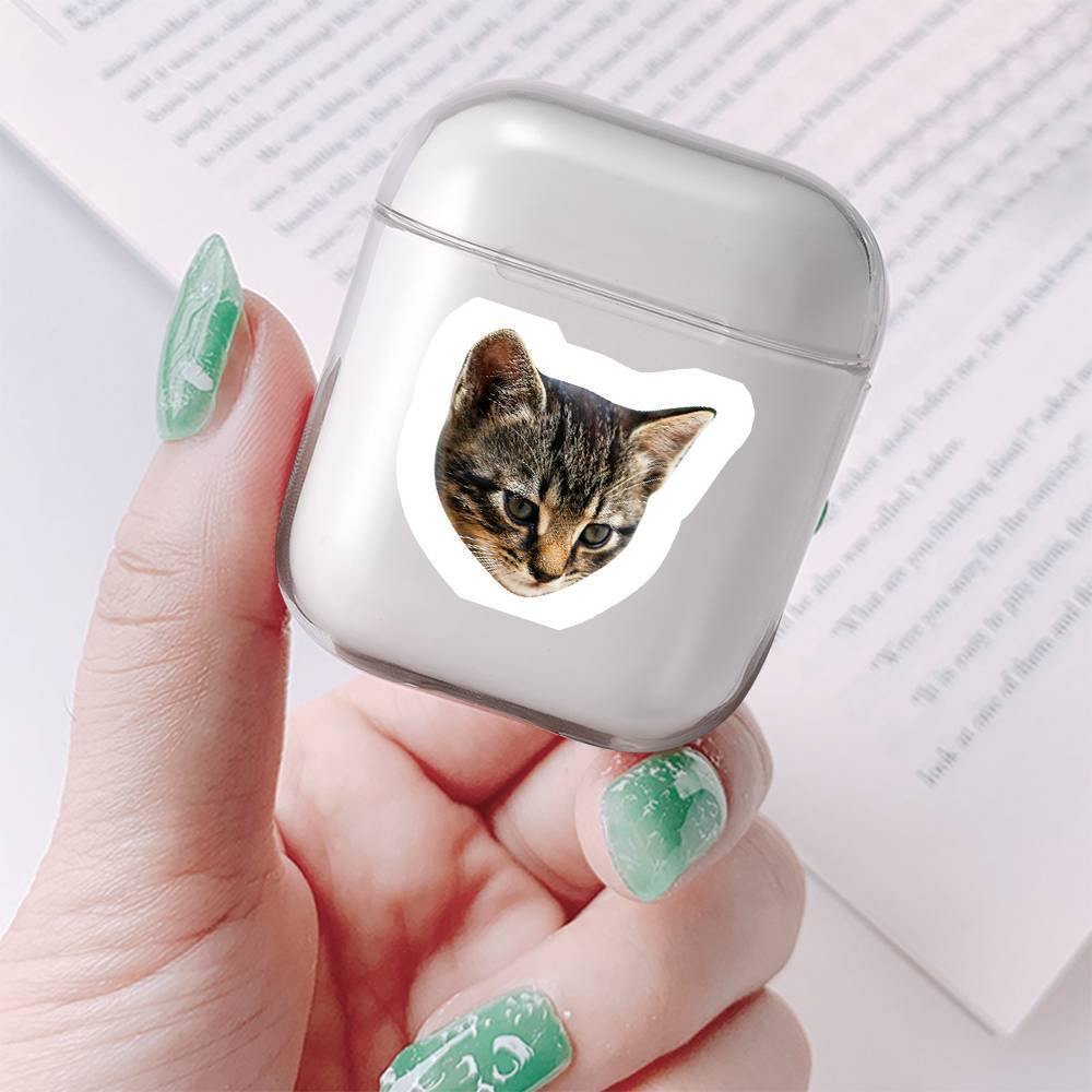 Custom Photo AirPods Case Cute Cat Transparent - Avatar - soufeelus