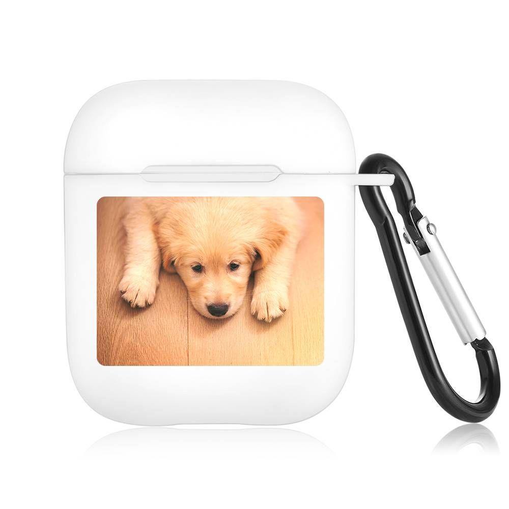 Custom Photo AirPods Case Lovely Dog Earphone Case - White - soufeelus