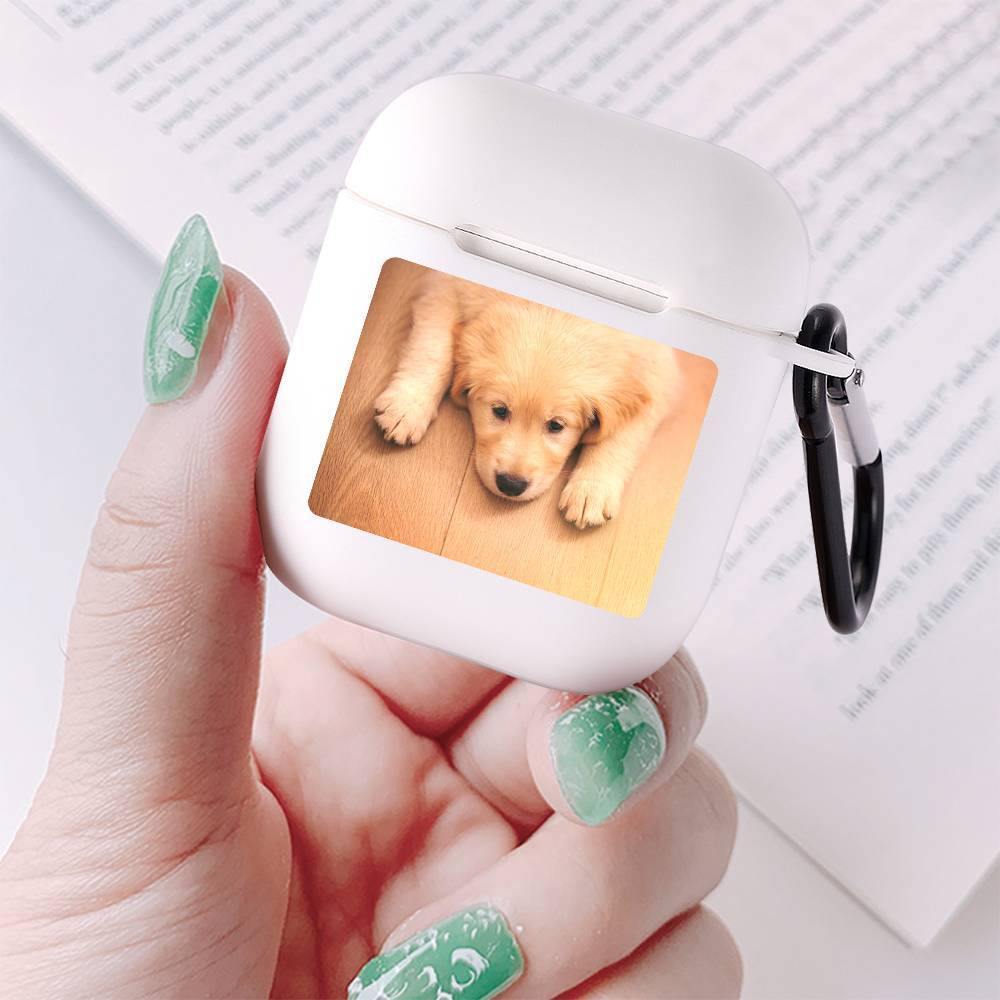 Custom Photo AirPods Case Lovely Dog Earphone Case - White - soufeelus