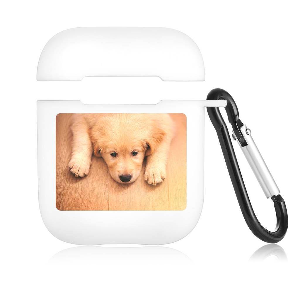 Custom Photo AirPods Case Lovely Dog Earphone Case - White - soufeelus