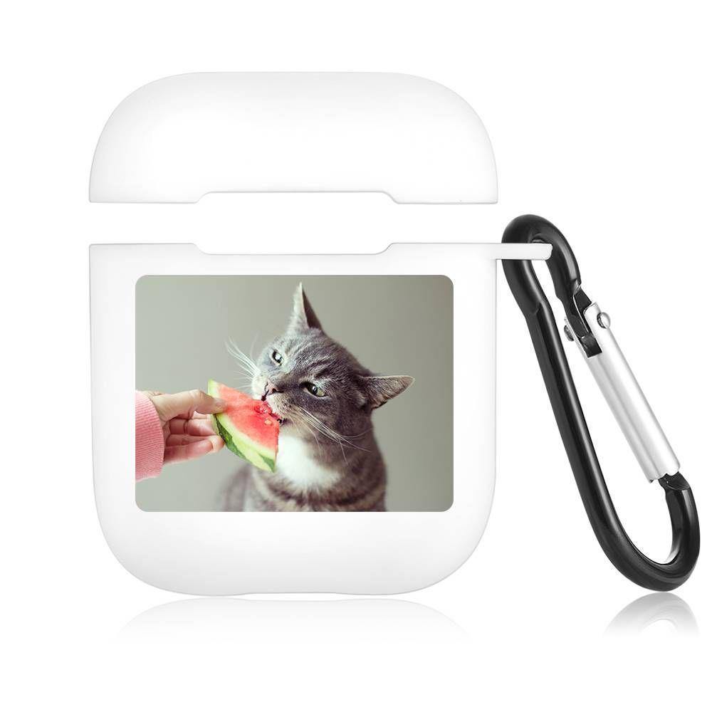 Custom Photo AirPods Case Cat Earphone Case - White - soufeelus