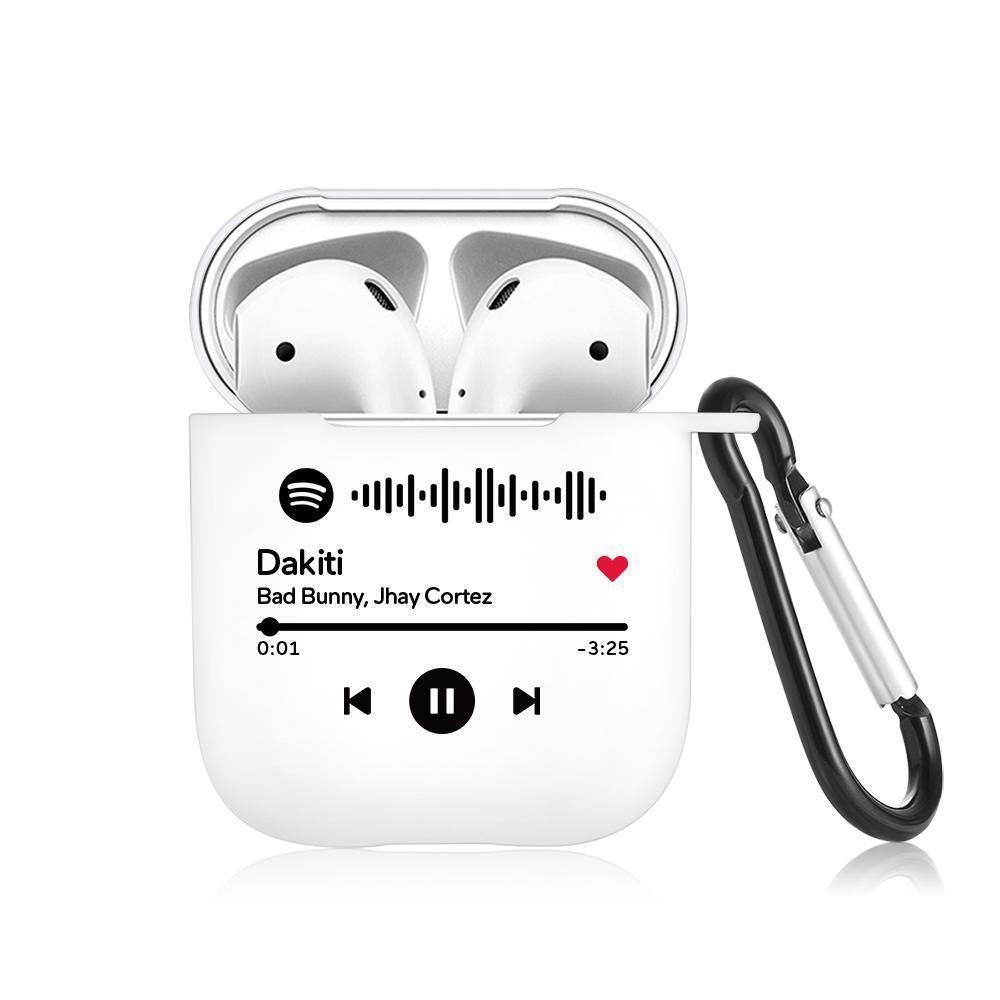 Custom Scannable Spotify Code Airpods Case, Engraved Custom Music Song Airpods Case Black - soufeelus