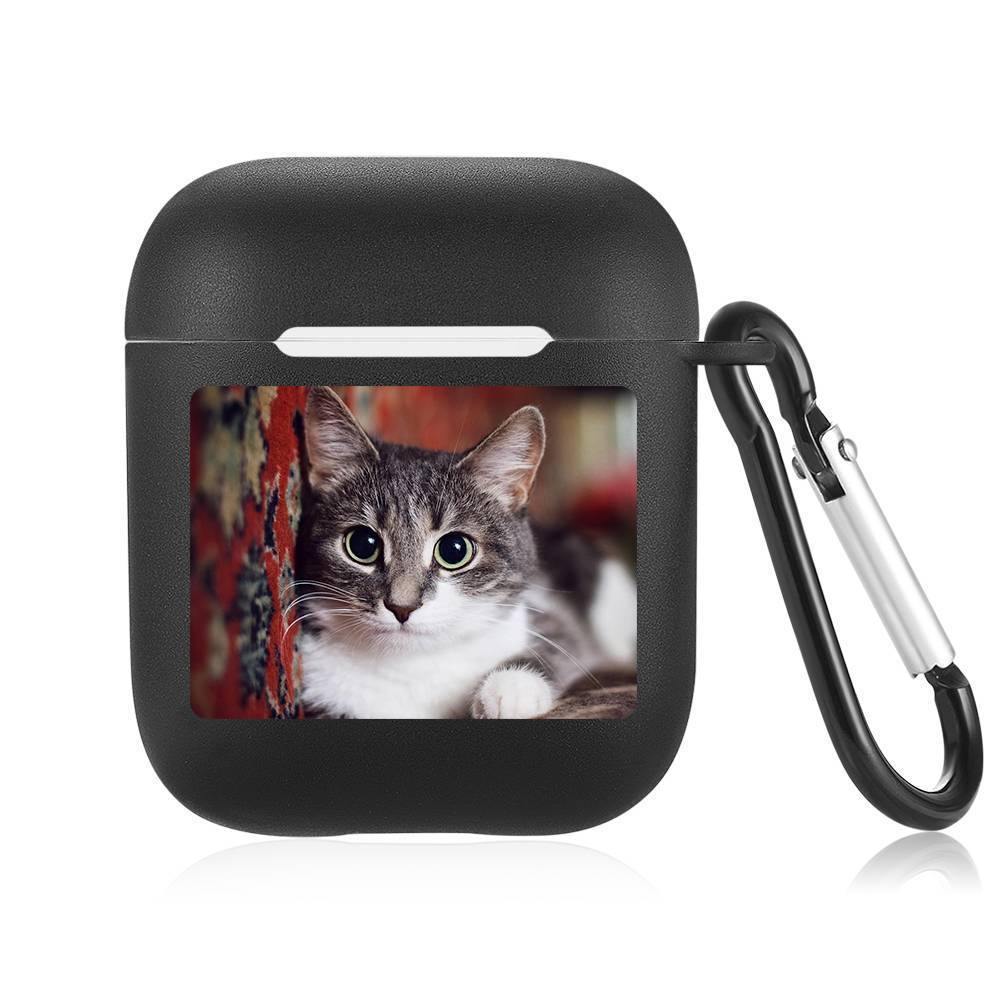 Custom Photo Airpods Case Cat Earphone Case - Black - soufeelus