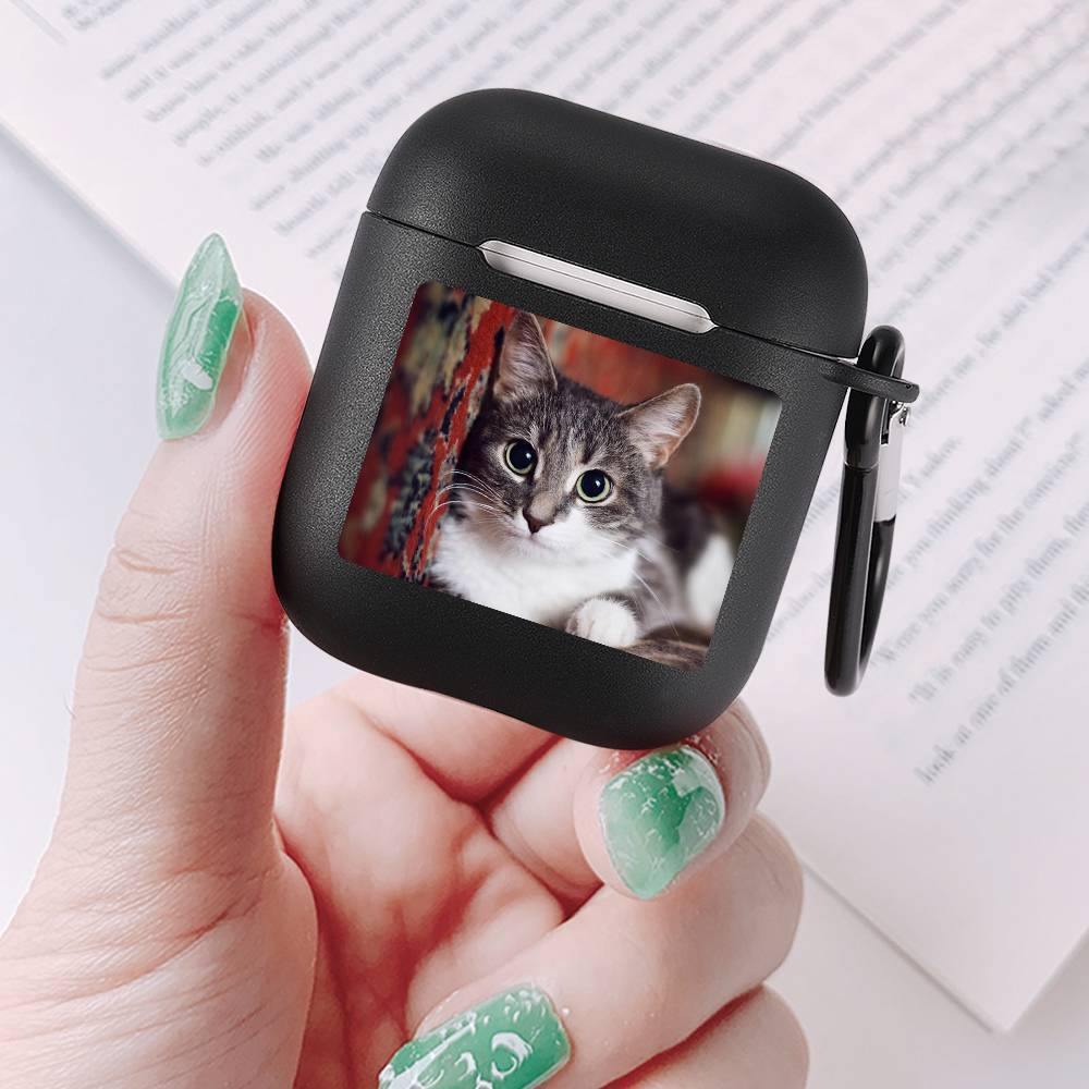 Custom Photo Airpods Case Cat Earphone Case - Black - soufeelus