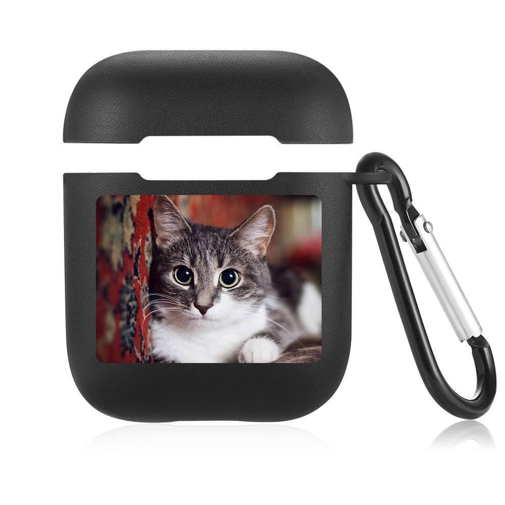 Custom Photo Airpods Case Cat Earphone Case - Black - soufeelus