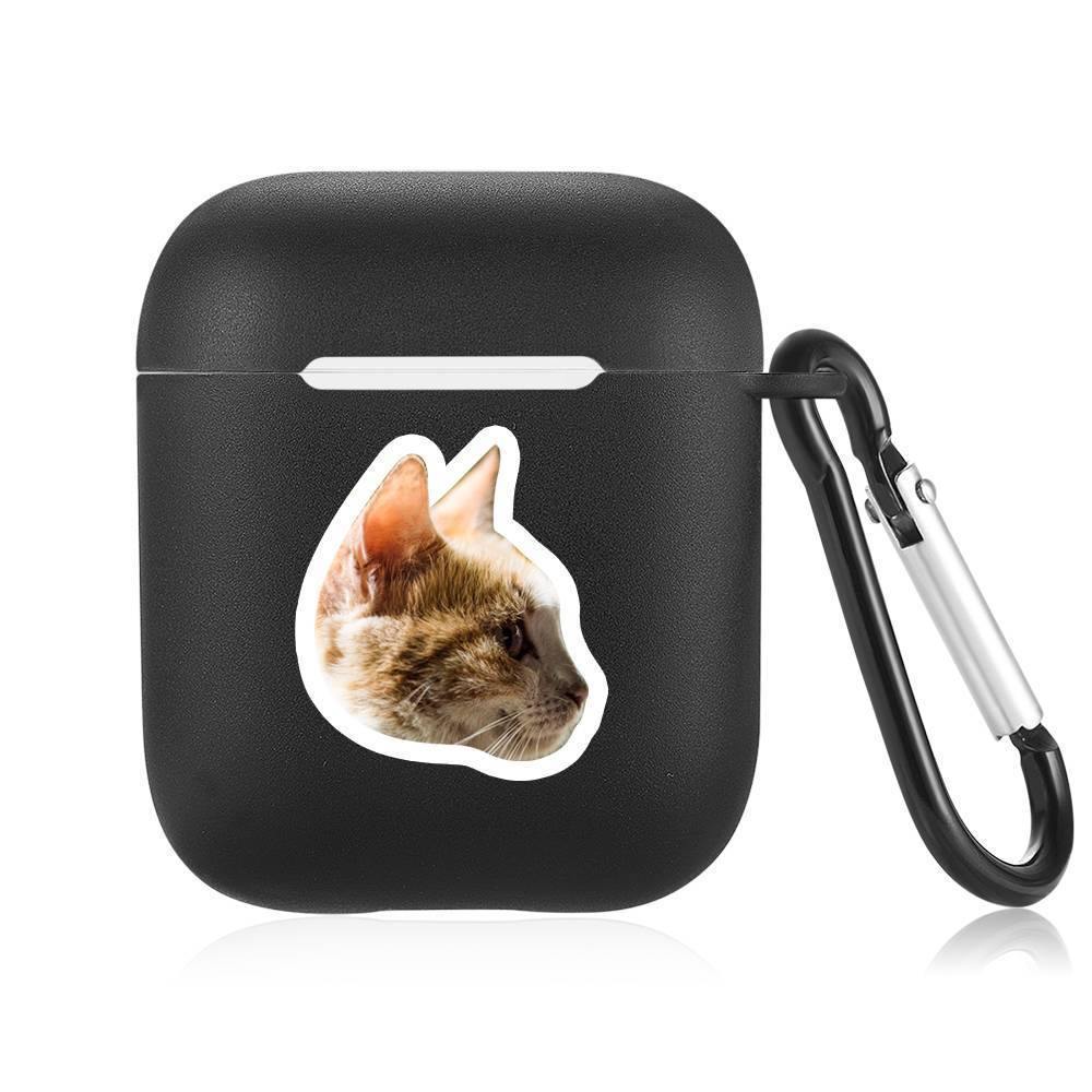 Custom Photo Airpods Case Cute Cat Earphone Case Black - Avatar - soufeelus