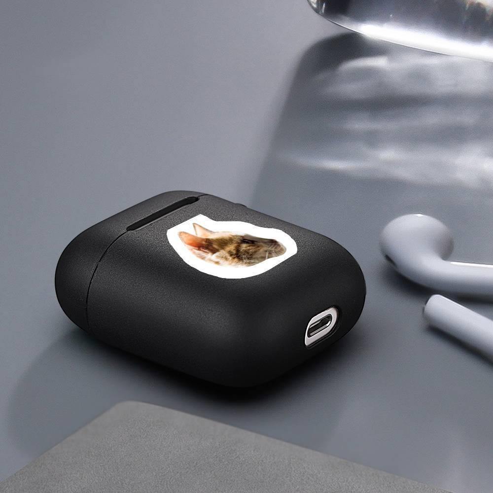 Custom Photo Airpods Case Cute Cat Earphone Case Black - Avatar - soufeelus